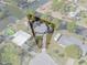 Aerial view of a waterfront property highlighting the property lines and proximity to the canal at 7235 Maryland Ave, Hudson, FL 34667