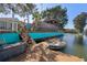 Waterfront property with a private dock and canal access featuring a gazebo-covered deck for entertaining and relaxing outdoors at 7235 Maryland Ave, Hudson, FL 34667