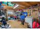 Well-organized and spacious garage interior for storing tools, equipment, and supplies, featuring ample shelving at 7235 Maryland Ave, Hudson, FL 34667