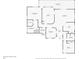 Floor plan for home showing layout with the primary bedroom, bathroom, kitchen, living room, office, and dining room at 8447 Pavilion Dr, Hudson, FL 34667