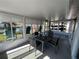 Enclosed patio with outdoor seating overlooking a beautiful waterfront at 13603 Jennita Dr, Hudson, FL 34667