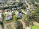 Aerial view of golf community homes with backyard pools, well maintained lawns, and tree lined streets at 5351 Championship Cup Ln, Spring Hill, FL 34609