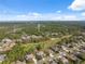 Aerial view featuring homes bordering the scenic golf course, surrounded by mature trees and pristine fairways at 5351 Championship Cup Ln, Spring Hill, FL 34609