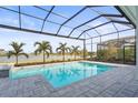 Enclosed pool and spa with lake view at 8332 Sea Glass Ct, Sarasota, FL 34240