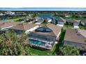 Community overview featuring houses with pools and a lake at 10739 Spring Tide Way, Parrish, FL 34219