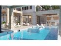 Resort-style pool and patio with comfortable lounge seating at 3990 Higel Ave, Sarasota, FL 34242