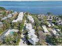 Aerial photo showing the community's location, near the water and with a pool at 5310 Gulf Of Mexico Dr # 11, Longboat Key, FL 34228