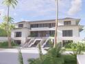 Luxury beachfront home rendering; two-story, modern design, pool visible at 5965 Gulf Of Mexico Dr, Longboat Key, FL 34228