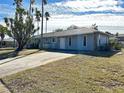 Light blue house with palm trees and a wide driveway at 461 S Florida Ave, Tarpon Springs, FL 34689