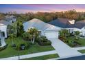 Bird's-eye view of a single story home with surrounding houses and lush landscaping at 12117 Whisper Lake Dr, Bradenton, FL 34211