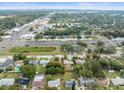 Aerial view showcasing the home's neighborhood and surroundings at 102 N Mars Ave, Clearwater, FL 33755