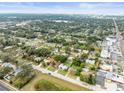 Aerial view of the house and surrounding community at 102 N Mars Ave, Clearwater, FL 33755