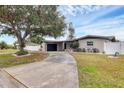 Newly renovated home with a large tree and a long driveway at 2430 Sunnyside Ln, Sarasota, FL 34239