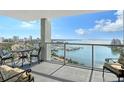 Spacious balcony overlooking marina and city skyline at 1111 N Gulfstream Ave # 14C, Sarasota, FL 34236