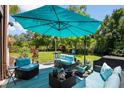 Outdoor patio with seating area, umbrella, and grill at 401 Spring Lakes Blvd # 401, Bradenton, FL 34210