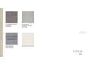 Image displays carpet, tile, and cabinet samples for the townhome at 15052 Cuzcorro Ct, Nokomis, FL 34275