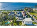 Bird's eye view of waterfront homes and community at 1707 Palma Sola Blvd, Bradenton, FL 34209