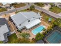 Aerial view of home showcasing pool, backyard, and neighborhood context at 5420 4Th Avenue Nw Dr, Bradenton, FL 34209