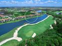 Aerial view showcasing the community's location and golf course at 17108 Vardon Ter # 203, Lakewood Ranch, FL 34211