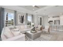 Spacious living room with large windows and comfortable furniture at 10522 Eclipse St, Sarasota, FL 34241