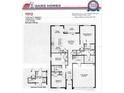 A 1512 sq ft home floor plan with 3 bedrooms and 2 baths at 2667 Averland Loop, North Port, FL 34287