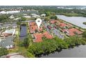 Aerial view showcasing the community's location near a canal at 5400 34Th W St # D12, Bradenton, FL 34210
