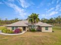 House exterior showcasing a front yard with palm trees and landscaping at 15409 Waterline Rd, Bradenton, FL 34212