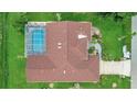 Top-down view of the house, showing its layout and pool at 26071 Paysandu Dr, Punta Gorda, FL 33983