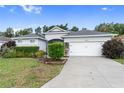 House exterior with a white garage door, landscaping, and a paved driveway at 11813 Holly Hock Dr, Lakewood Ranch, FL 34202