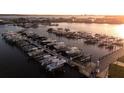 Aerial view of a marina filled with boats at 2114 5Th E St, Palmetto, FL 34221