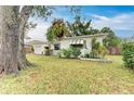 House exterior showcasing a large tree and hanging planter at 3601 Yardley N Ave, St Petersburg, FL 33713