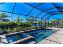 Enclosed pool and spa with a view of the surrounding landscape at 4852 Coastal Days Ln, Bradenton, FL 34211