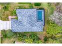 Aerial view showcasing the house layout and backyard pool at 6669 Windjammer Pl, Lakewood Ranch, FL 34202