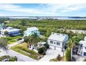 Aerial view of waterfront home at 115 Burns Rd, Terra Ceia, FL 34250