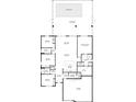 Detailed floorplan showcasing the layout of the home with bedrooms, bathrooms, kitchen, living areas, pool, and garage at 116 Daylily Blvd, Nokomis, FL 34275