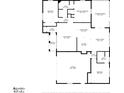 Floor plan showing a 3 bedroom, 2 bath house with garage and screened porch at 5504 Birchwood Rd, Spring Hill, FL 34608