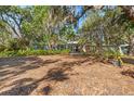 Ranch home nestled amongst mature trees, showcasing a tranquil front yard at 7536 Midnight Pass Rd, Sarasota, FL 34242