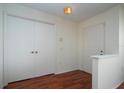 Bright and airy entryway with hardwood floors and double closets at 5807 Garden Lakes Fern # 5807, Bradenton, FL 34203