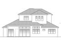 Rear view of two-story house with large windows and covered patio at 504 Gulf St, Venice, FL 34285