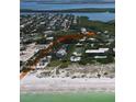 Property location shown with a view of the coastline and nearby amenities at 6330 Laguna Dr, Longboat Key, FL 34228
