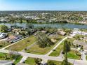 Aerial view of property with waterfront access and large lot at 5630 Saint Louis Ave, Sarasota, FL 34233