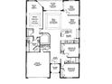 Home floor plan showing layout of bedrooms, bathrooms, living areas, and garage at 779 Fordingbridge Way, Osprey, FL 34229