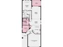 Two-story home floor plan, highlighting a primary suite, kitchen, and two-car garage at 8465 Skye Ranch Blvd, Sarasota, FL 34241