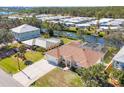 An aerial view of a beautiful community with lush landscaping and waterfront access at 907 Garland Ave, Nokomis, FL 34275