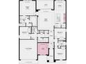 Detailed floor plan showing layout of bedrooms, bathrooms, kitchen, living spaces, and garage at 26902 Victoria Pl, Punta Gorda, FL 33955