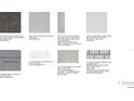 Image displays materials selected for the home, including flooring, countertops, and cabinet finishes at 26931 Lark Ct, Punta Gorda, FL 33955