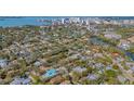 Panoramic aerial view of the house and neighborhood near the bay at 1919 Irving St, Sarasota, FL 34236