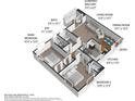 3D Floorplan showing layout of 2 bedrooms, living, dining, kitchen and screen balcony at 5855 Palm Ln # B21, Bradenton, FL 34207