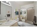 Clean bathroom with a shower-tub combo, modern vanity, and a well-lit mirror at 3863 59Th W Ave # 4189, Bradenton, FL 34210