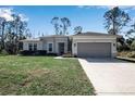 Charming single-story home features neutral paint, well-manicured lawn, and an attached two-car garage at 2877 Sultan Ct, North Port, FL 34286